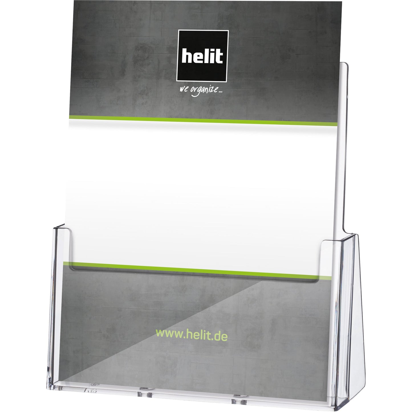 helit Prospekthalter the helpdesk 23,7 x 25,3 x 8,4 cm (B x H x T) DIN A4 Polystyrol glasklar 1 Fach