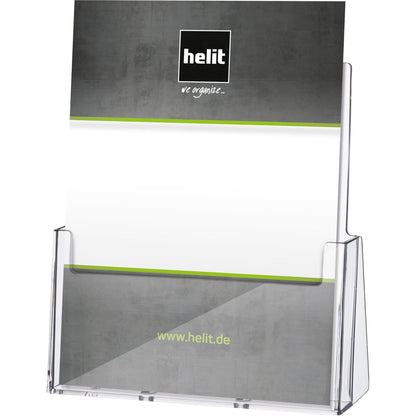 helit Prospekthalter the helpdesk 23,7 x 25,3 x 8,4 cm (B x H x T) DIN A4 Polystyrol glasklar 1 Fach