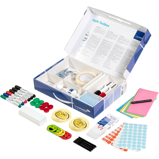 Legamaster Moderationsbox Agile Toolbox 39 x 27 x 67 cm (B x H x T) Karton blau
