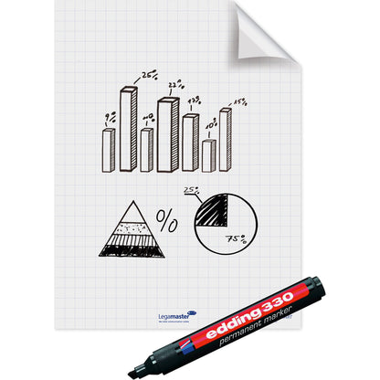 Legamaster Flipchartfolie Magic-Chart Flipchart 60 x 80 cm (B x H) 50µm selbsthaftend inkl. 1 Marker Polypropylen weiß 25 Bl./Pack.
