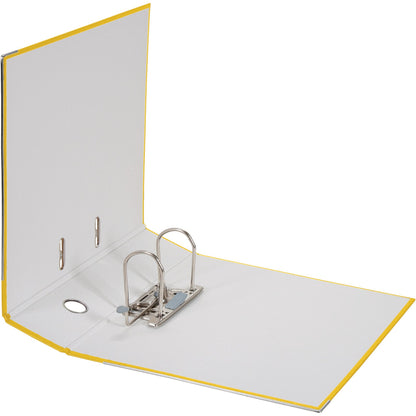 Falken Ordner Color Vegan 80mm DIN A4 Rückenschild: einsteckbar mit Schlitzen Werkstoff: Pappe Material außen: Polypropylen Material innen: Papier gelb