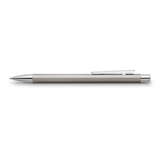 Faber-Castell Kugelschreiber NEO Slim 0,8mm schwarz Mine auswechselbar dokumentenecht Schaftfarbe: edelstahl