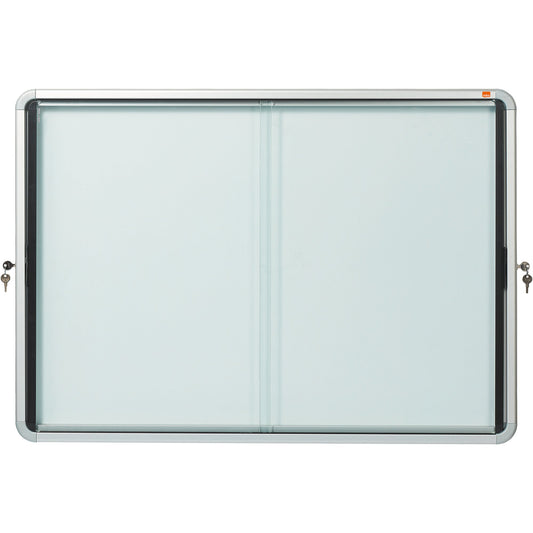 Nobo® Schaukasten Premium Plus Innenbereich 92,2 x 66,5 x 6,3 cm (B x H x T) 8 x DIN A4 mit Schloss Aluminium silber
