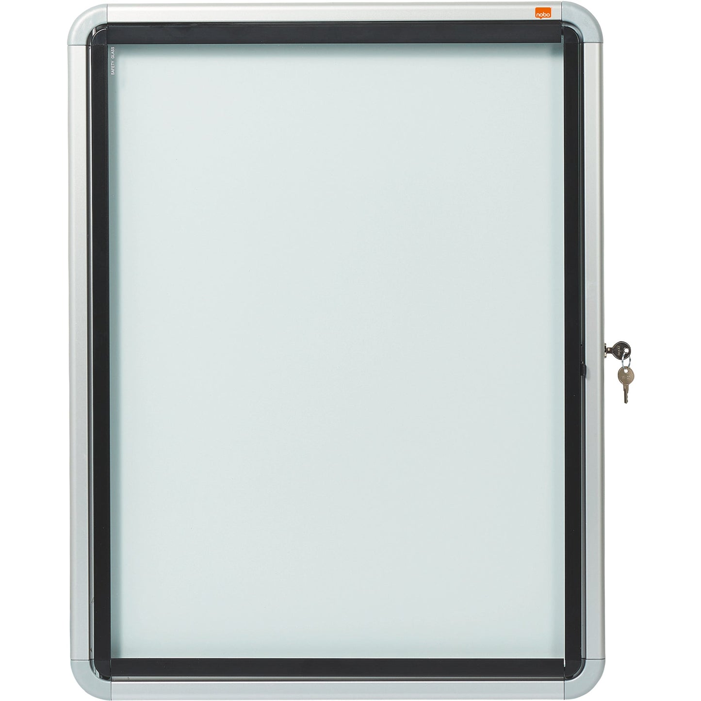 Nobo® Schaukasten Premium Plus Außenbereich 66,7 x 66,7 x 4,5 cm (B x H x T) 4 x DIN A4 mit Schloss Aluminium silber
