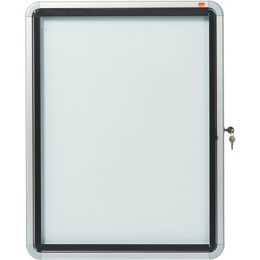 Nobo® Schaukasten Premium Plus Außenbereich 66,7 x 66,7 x 4,5 cm (B x H x T) 4 x DIN A4 mit Schloss Aluminium silber