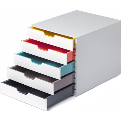 DURABLE Schubladenbox VARICOLOR® MIX 5 5 Schubladen DIN A4, DIN C4, Folio, Letter ABS Kunststoff/Polystyrol Gehäusefarbe: weiß Farbe der Schublade: weiß/mehrfarbig