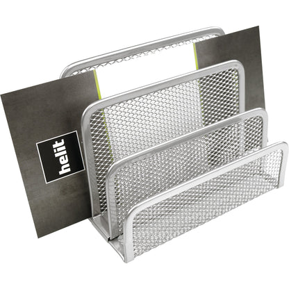 helit Briefständer the mail network 14 x 10,5 x 7,5 cm (B x H x T) Metall silber 3 Fächer