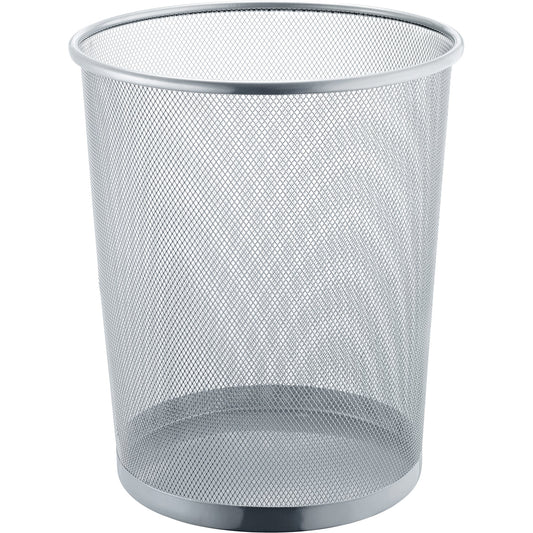helit Papierkorb the circle network 26,7 x 28 cm (Ø x H) Metall Farbe: silber 1 Sortierfach