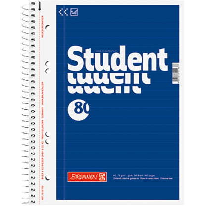 BRUNNEN Collegeblock Student DIN A5 liniert 70g/m² blau 80 Bl.