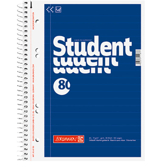 BRUNNEN Collegeblock Student DIN A5 liniert 70g/m² blau 80 Bl.
