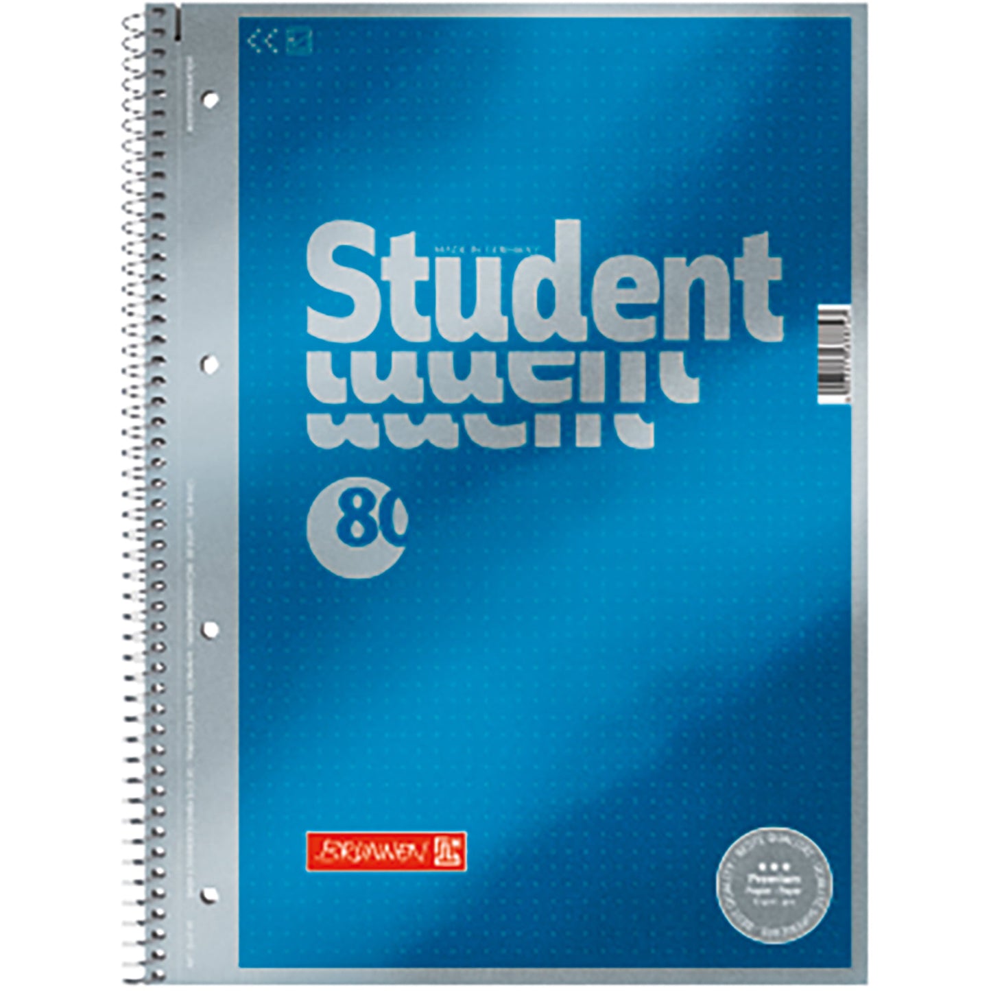 BRUNNEN Collegeblock Student Premium DIN A4 punktkariert (dotted) 90g/m² cyan metallic 80 Bl.