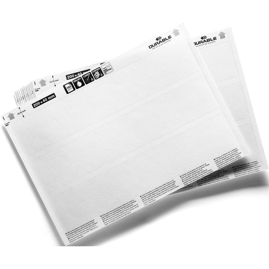 DURABLE Einsteckschild 200 x 40 mm (B x H) Karton weiß 60 Schilder