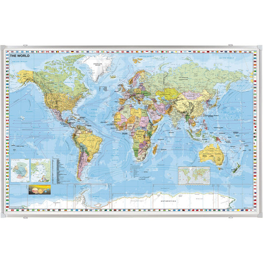FRANKEN Landkartentafel 138 x 88 cm (B x H) Welt