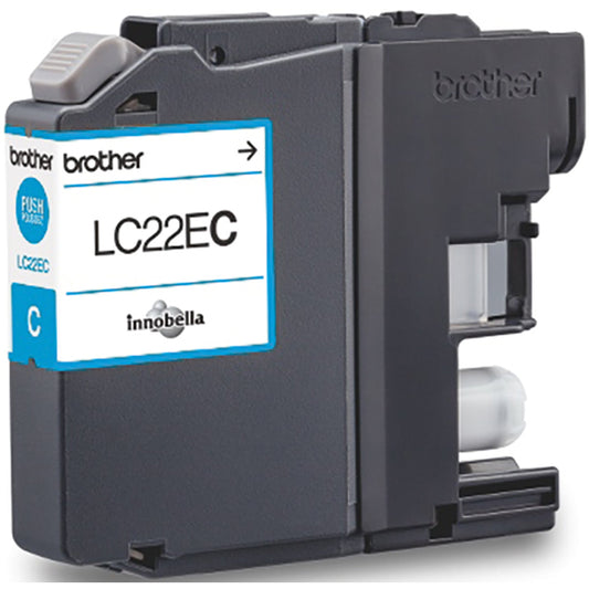 Brother Tintenpatrone Originalzubehör LC-22EC XL ca. 1.200 Seiten cyan 11,8ml