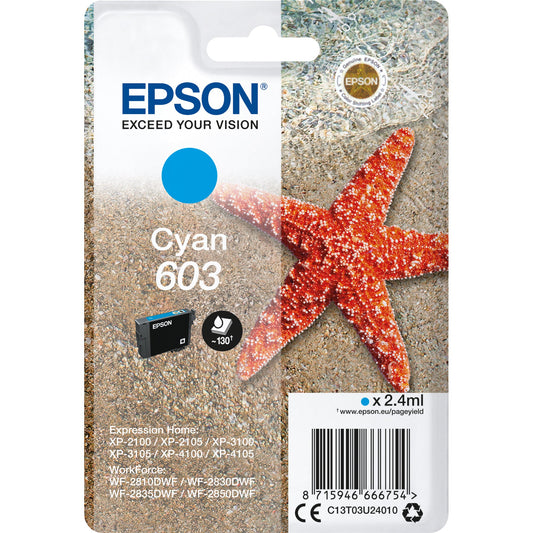 Epson Tintenpatrone Originalzubehör 603 ca. 150 Seiten cyan 2,4ml
