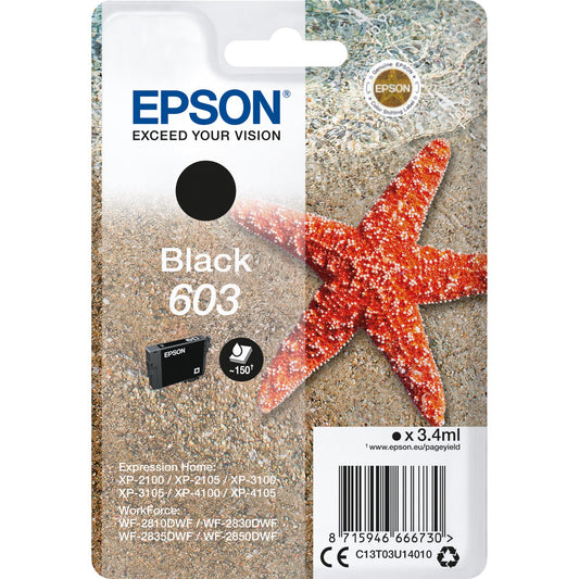 Epson Tintenpatrone Originalzubehör 603 ca. 150 Seiten schwarz 3,4ml