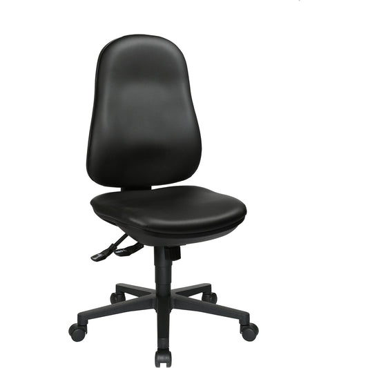 TOPSTAR Bürodrehstuhl Support SY 42-55cm Synchronmechanik Rolle hart gebremst (für Teppichboden) optionales Zubehör: Armlehnen 7082: SU(B), 7096: U2 Polyamid schwarz