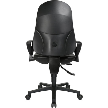 TOPSTAR Bürodrehstuhl Support SY 42-55cm Synchronmechanik Rolle hart gebremst (für Teppichboden) Polyamid schwarz