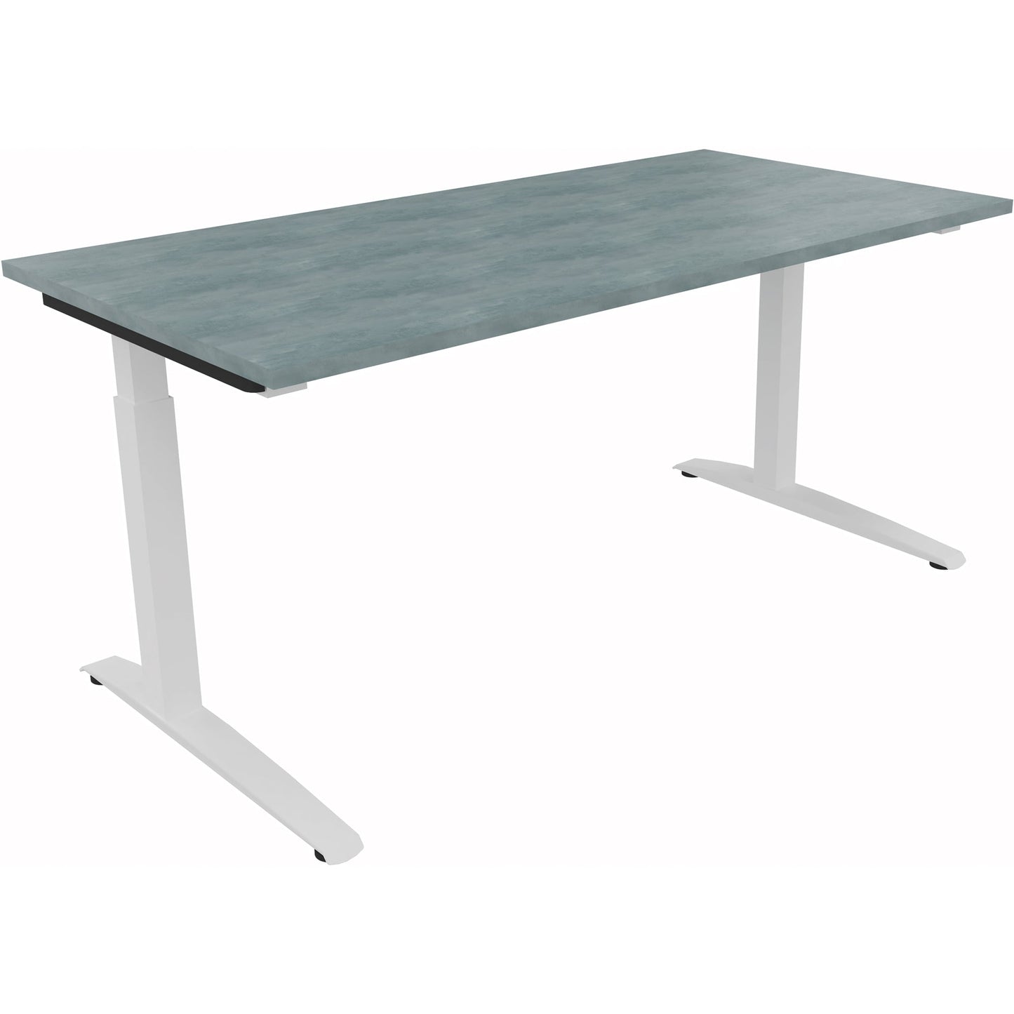 Schreibtisch all in one Maße: 1.600 x 650-850 x 800 mm (B x H x T) Holz beton hell
