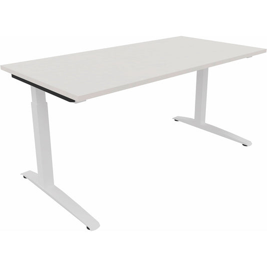 Schreibtisch all in one Maße: 1.600 x 650-850 x 800 mm (B x H x T) Holz diamantweiß