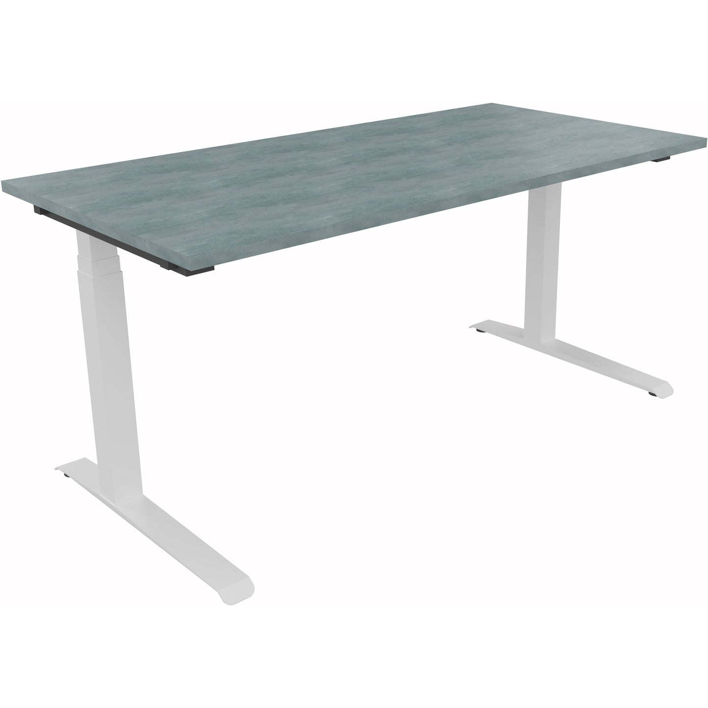 Schreibtisch all in one Maße: 1.600 x 645-1.275 x 800 mm (B x H x T) Holz beton hell