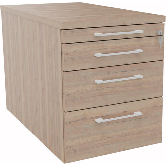 Rollcontainer 434 x 540 x 800 mm (B x H x T) 4 Schubladen Holz eiche natur