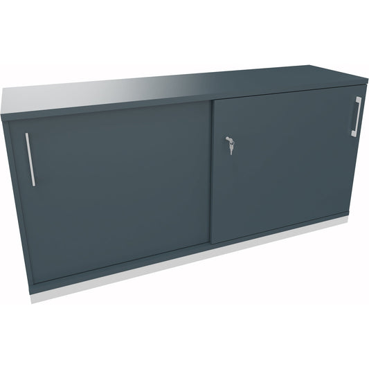 Schiebetürenschrank endless 1.600 x 781 x 442 mm (B x H x T) 2 Fachböden Holz lavagrau