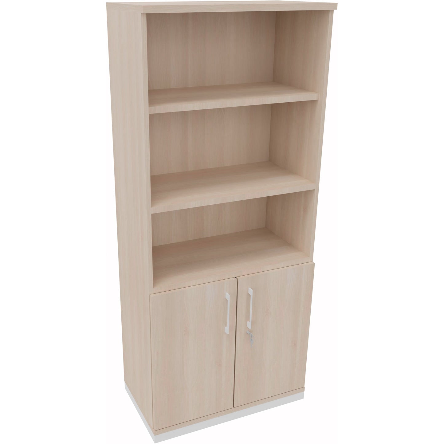 Regalschrank endless 800 x 1.869 x 442 mm (B x H x T) 3 Fachböden Flügeltüren ohne Rollen Holz akazie hell