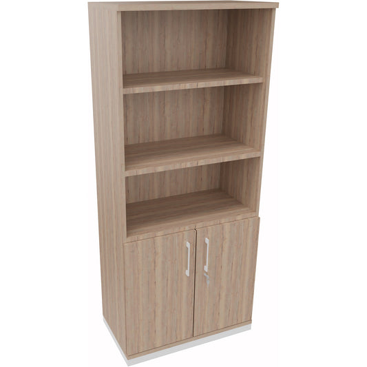 Regalschrank endless 800 x 1.869 x 442 mm (B x H x T) 3 Fachböden Flügeltüren ohne Rollen Holz eiche natur