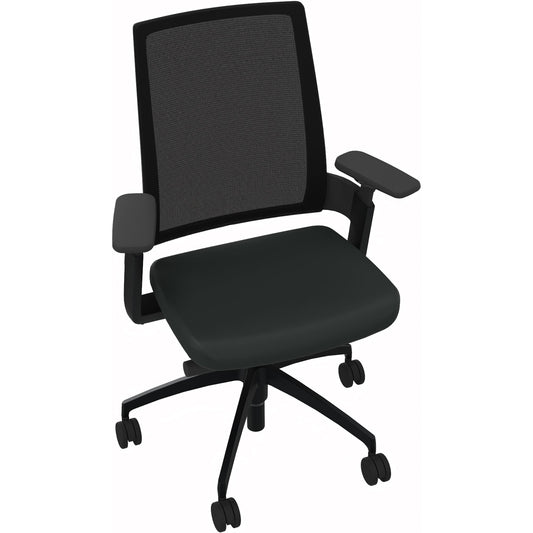 Bürodrehstuhl Leon X 3.6 45-54cm Synchronmechanik Rolle weich gebremst (für Hartboden) Kunststoff schwarz