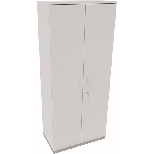 Flügeltürenschrank endless 800 x 1.869 x 442 mm (B x H x T) 4 Fachböden Holz Farbe: diamant weiß silberaluminium