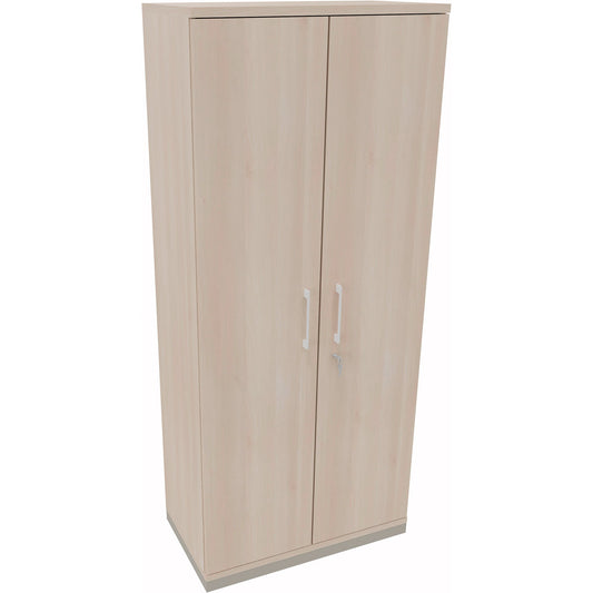 Flügeltürenschrank endless 800 x 1.869 x 442 mm (B x H x T) 4 Fachböden Holz Farbe: akazie hell silberaluminium