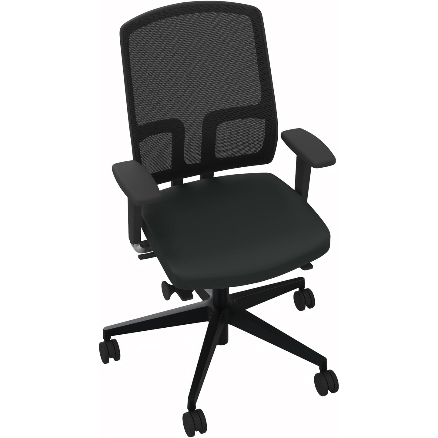 Bürodrehstuhl NetGo 40,5-52,5cm Synchronmechanik Rolle hart gebremst (für Teppichboden) Kunststoff schwarz