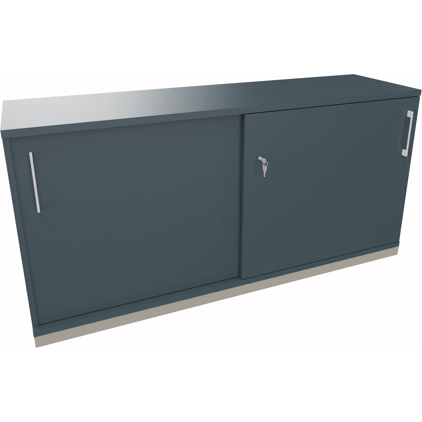 Schiebetürenschrank endless 1.600 x 781 x 442 mm (B x H x T) 2 Fachböden Holz lavagrau