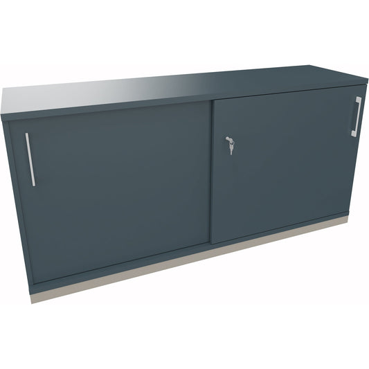 Schiebetürenschrank endless 1.600 x 781 x 442 mm (B x H x T) 2 Fachböden Holz lavagrau