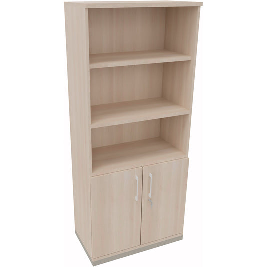 Regalschrank endless 800 x 1.869 x 442 mm (B x H x T) 3 Fachböden Flügeltüren ohne Rollen Holz akazie hell