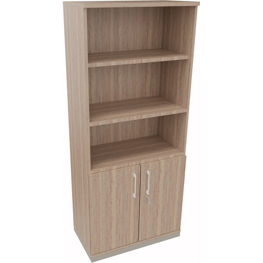 Regalschrank endless 800 x 1.869 x 442 mm (B x H x T) 3 Fachböden Flügeltüren ohne Rollen Holz eiche natur