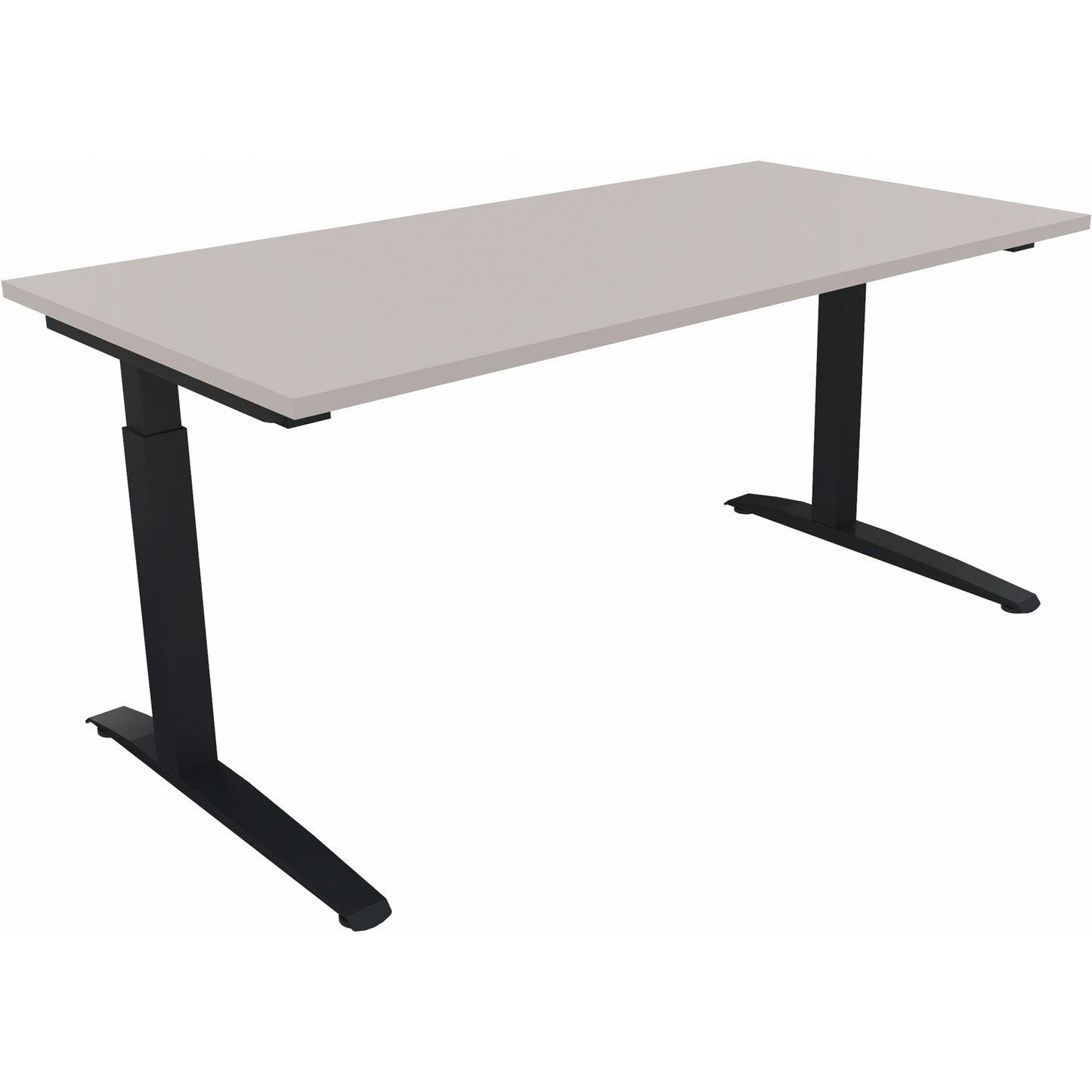 Schreibtisch all in one Maße: 1.600 x 650-850 x 800 mm (B x H x T) Holz lichtgrau