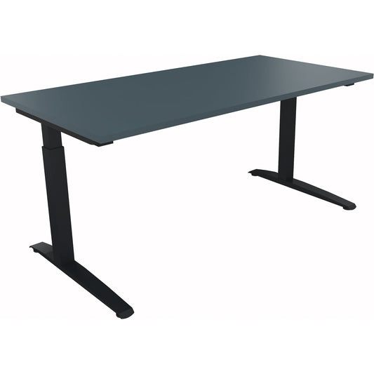 Schreibtisch all in one Maße: 1.600 x 650-850 x 800 mm (B x H x T) Holz lavagrau
