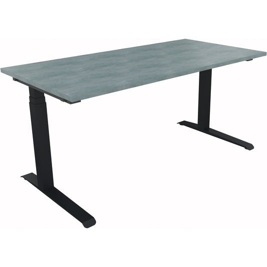 Schreibtisch all in one Maße: 1.600 x 645-1.275 x 800 mm (B x H x T) Holz beton hell