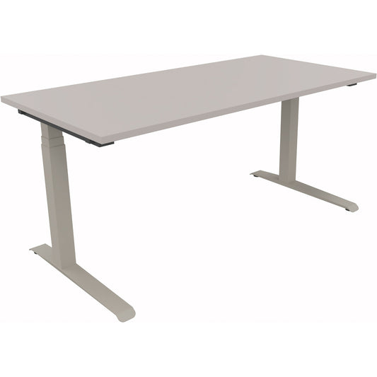 Schreibtisch all in one Maße: 1.600 x 645-1.275 x 800 mm (B x H x T) Holz lichtgrau