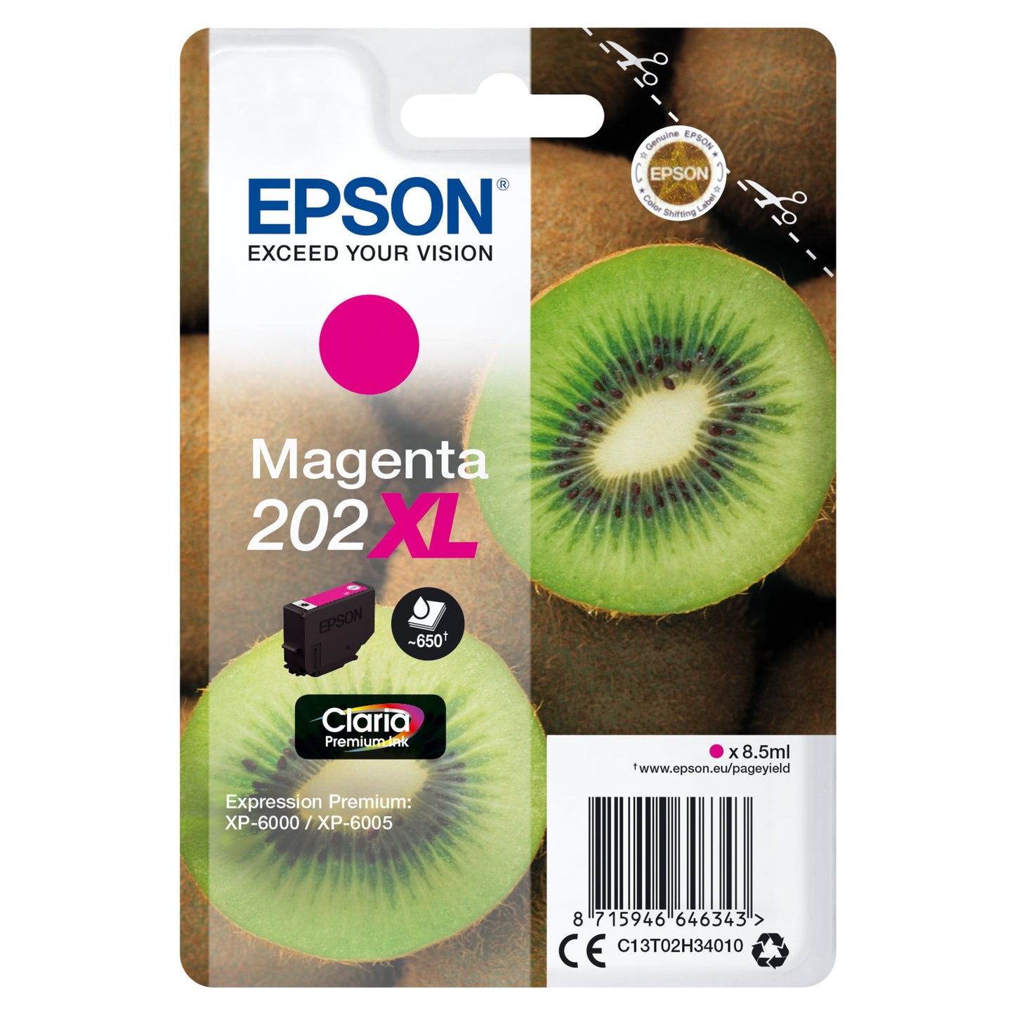 Epson Tintenpatrone Originalzubehör 202XL ca. 650 Seiten magenta 8,5ml