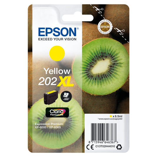 Epson Tintenpatrone Originalzubehör 202XL ca. 650 Seiten gelb 8,5ml