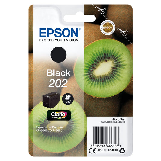 Epson Tintenpatrone Originalzubehör 202 ca. 250 Seiten schwarz 6,9ml