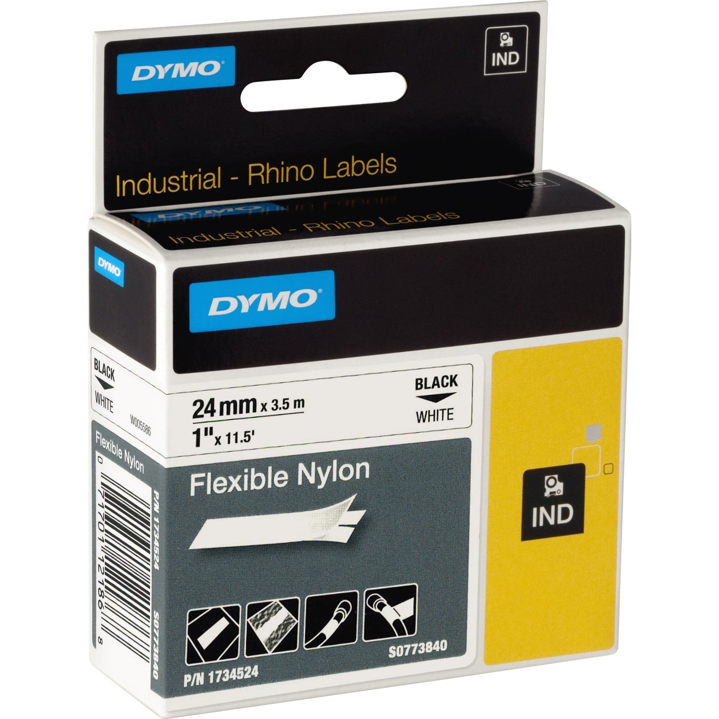DYMO® Schriftbandkassette 24 mm x 3,5 m (B x L) weiß schwarz