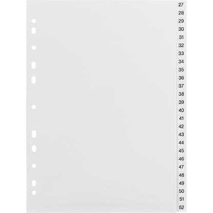 Soennecken Zahlenregister DIN A4 1-52 Polypropylen weiß