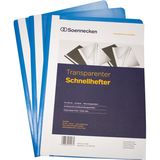 Soennecken Schnellhefter DIN A4 Polypropylen blau 10 St./Pack.
