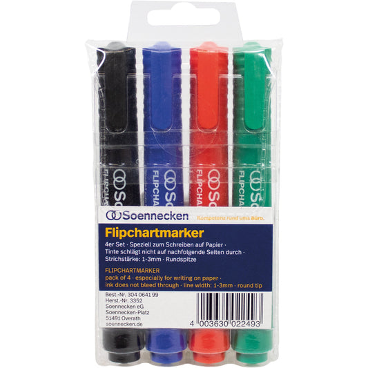Soennecken Flipchartmarker 1-3mm farbig sortiert 4 St./Pack.