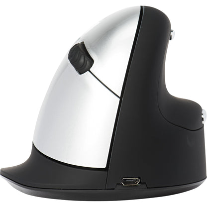 R-Go Tools Optische PC Maus HE Mouse Rechtshänder ergonomisch USB-A 8m Akku inkl. Ladekabel, Empfänger schwarz