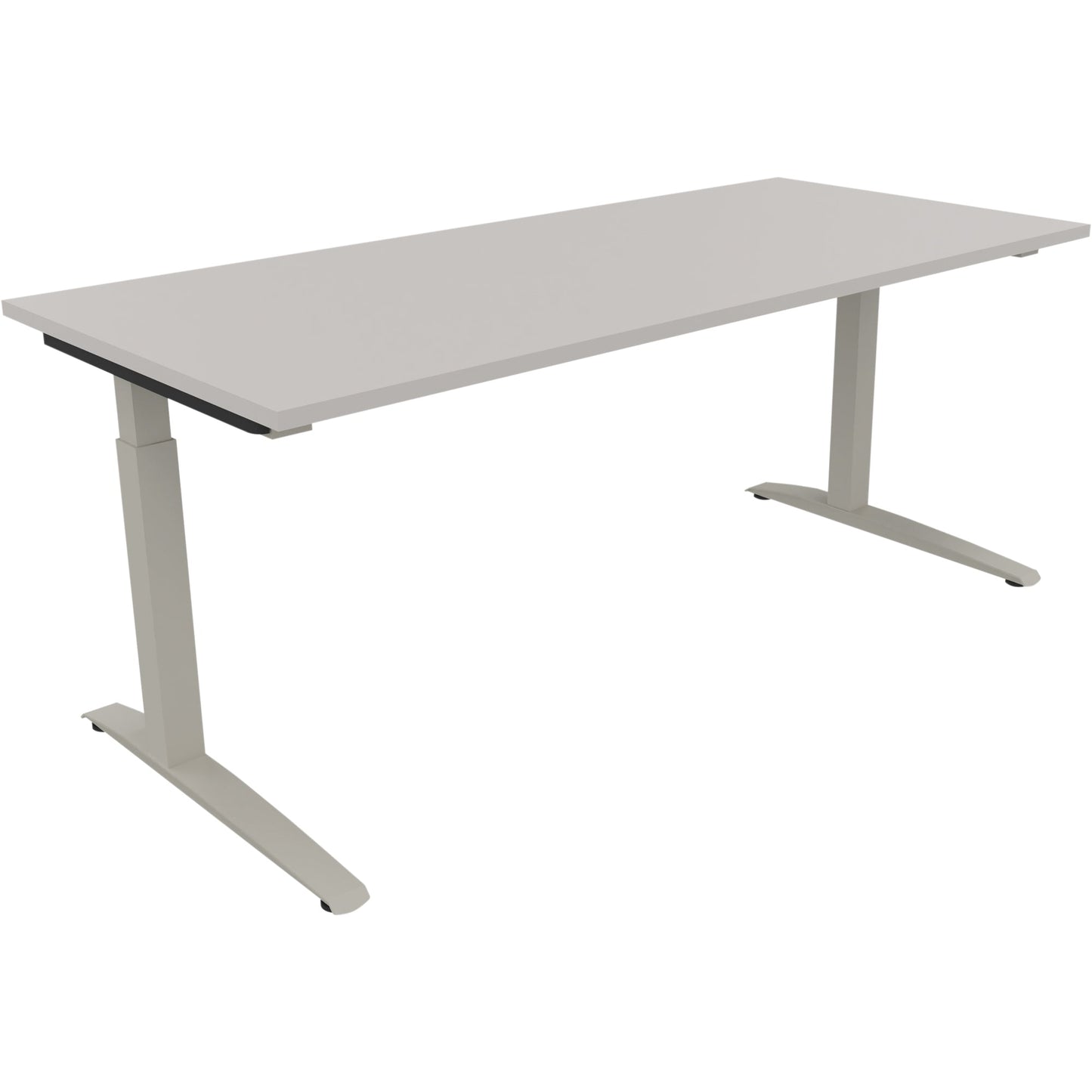 Schreibtisch all in one Maße: 1.800 x 650-850 x 800 mm (B x H x T) Holz lichtgrau